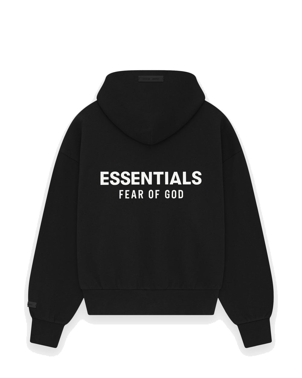 ESSENTIALS MEN'S CLASSIC FIT FLEECE ZIP-UP HOODIE JET BLACK קפוצ׳ון רוכסן אסנשלס קלאסיק פיט שחור לגברים - תמונה 2