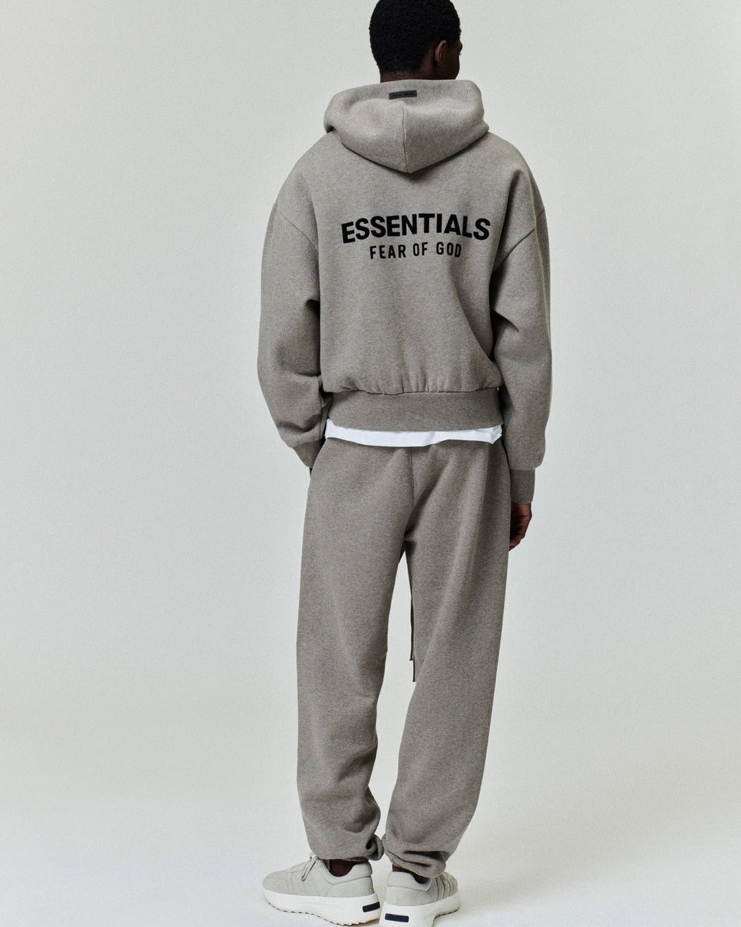 ESSENTIALS MEN'S CLASSIC FULL ZIP HOODIE HOMESTEAD HEATHER קפוצ׳ון רוכסן אסנשלס קלאסיק חום-אפור מלאנז׳ לגברים - תמונה 5