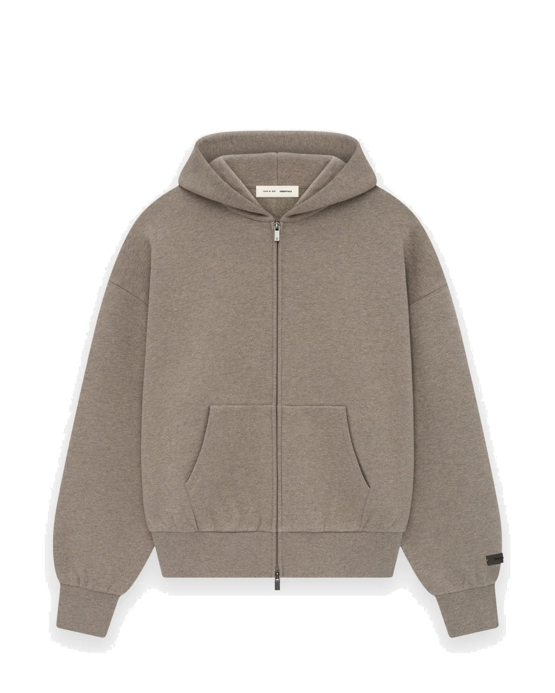 ESSENTIALS MEN'S CLASSIC FULL ZIP HOODIE HOMESTEAD HEATHER קפוצ׳ון רוכסן אסנשלס קלאסיק חום-אפור מלאנז׳ לגברים - תמונה 1