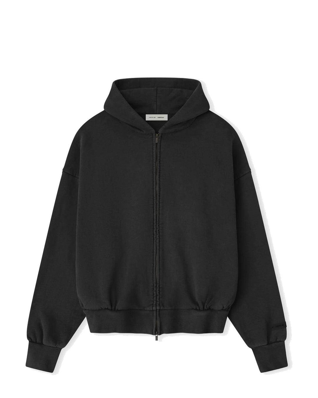 ESSENTIALS MEN'S CLASSIC FULL ZIP HOODIE VINTAGE BLACK קפוצ׳ון רוכסן אסנשלס קלאסיק שחור וינטג׳ לגברים - תמונה 1