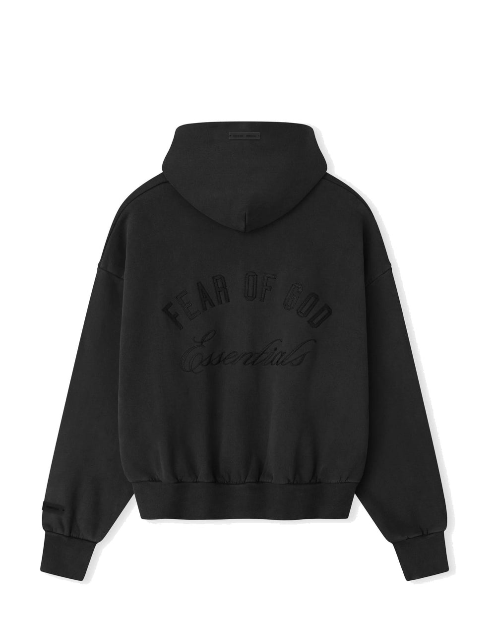 ESSENTIALS MEN'S CLASSIC FULL ZIP HOODIE VINTAGE BLACK קפוצ׳ון רוכסן אסנשלס קלאסיק שחור וינטג׳ לגברים - תמונה 2