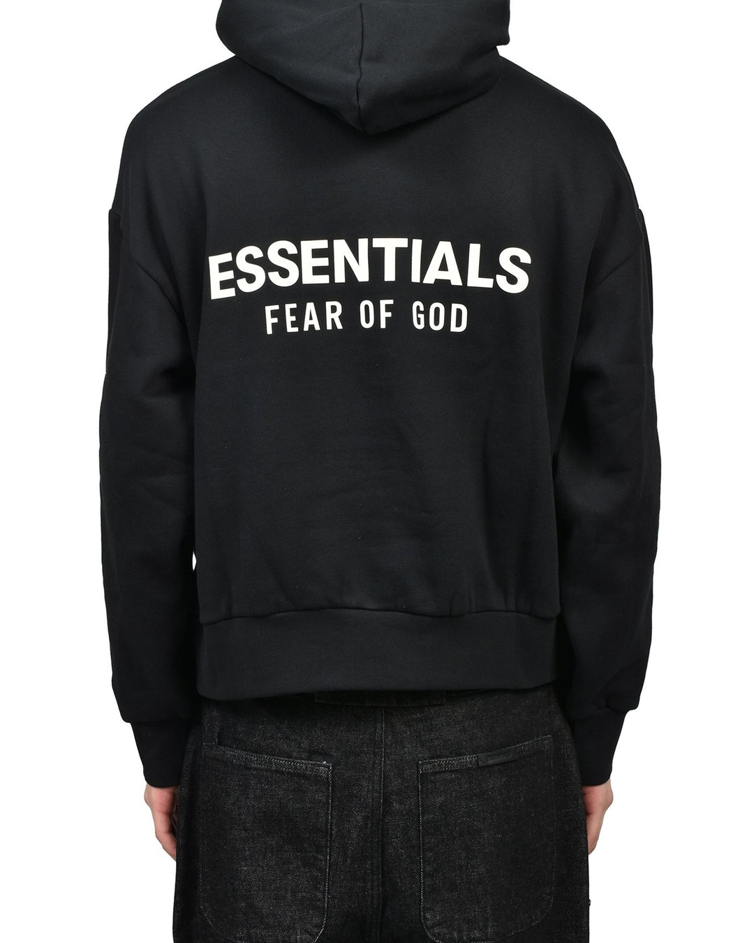 ESSENTIALS MEN'S CLASSIC HOODIE VINTAGE BLACK קפוצ׳ון אסנשלס קלאסיק שחור וינטג׳ לגברים - תמונה 6