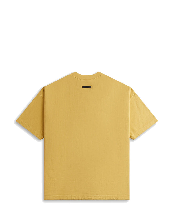 ESSENTIALS MEN'S HEAVY CREWNECK T-SHIRT AMBER חולצת טי אסנשלס הבי קרו-נק ענבר לגברים - תמונה 2
