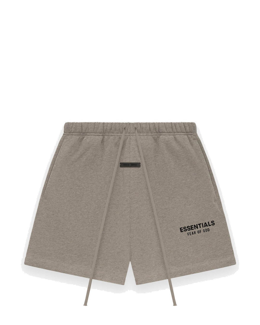 ESSENTIALS MEN'S SOCCER FLEECE SHORTS HOMESTEAD HEATHER מכנס קצר אסנשלס סוקר פליס חום-אפור מלאנז׳ לגברים - תמונה 1