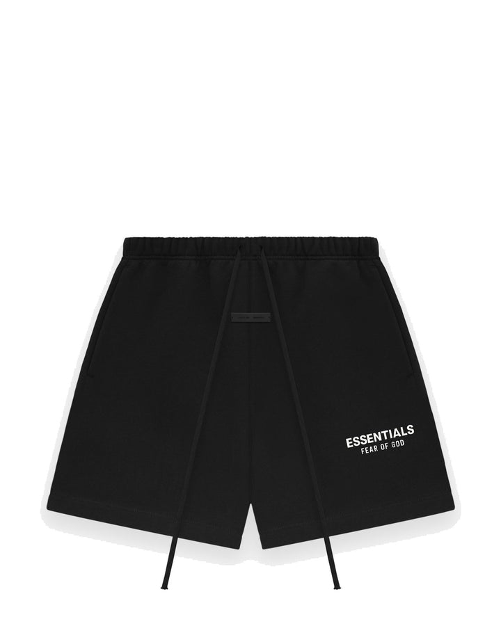 ESSENTIALS MEN'S SOCCER FLEECE SHORTS JET BLACK מכנס קצר אסנשלס סוקר פליס שחור לגברים - תמונה 1