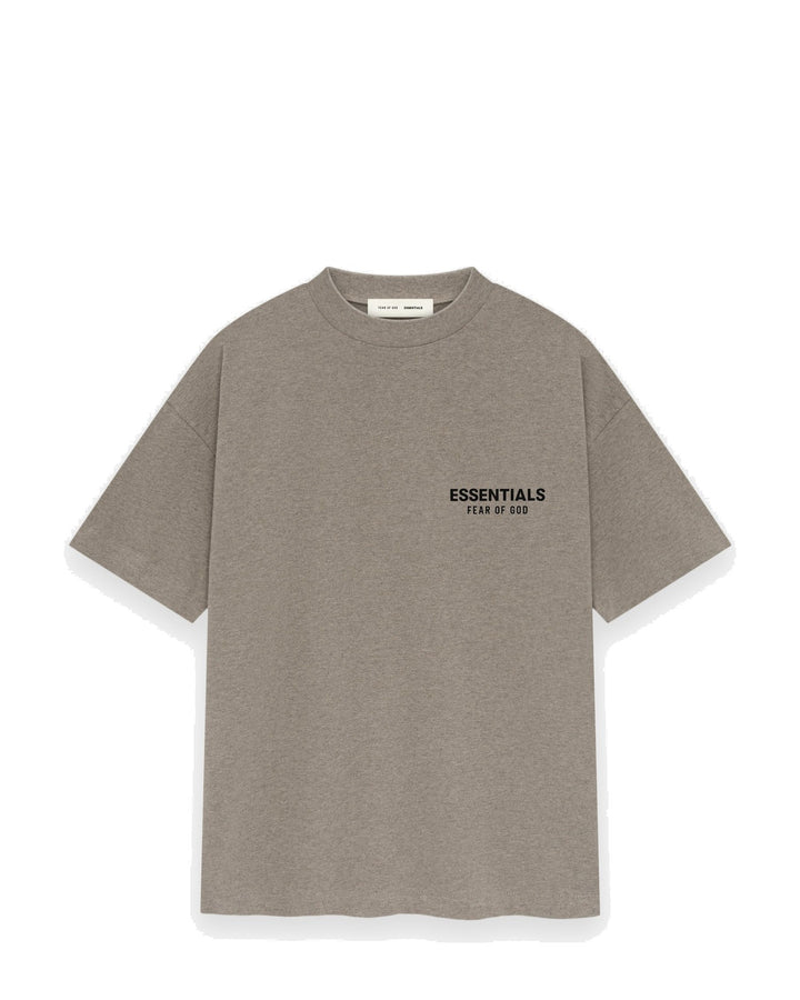 ESSENTIALS MEN'S SS25 CLASSIC FIT T-SHIRT HOMESTEAD HEATHER חולצת טי אסנשלס SS25 קלאסיק פיט חום-אפור מלאנז׳ לגברים - תמונה 1