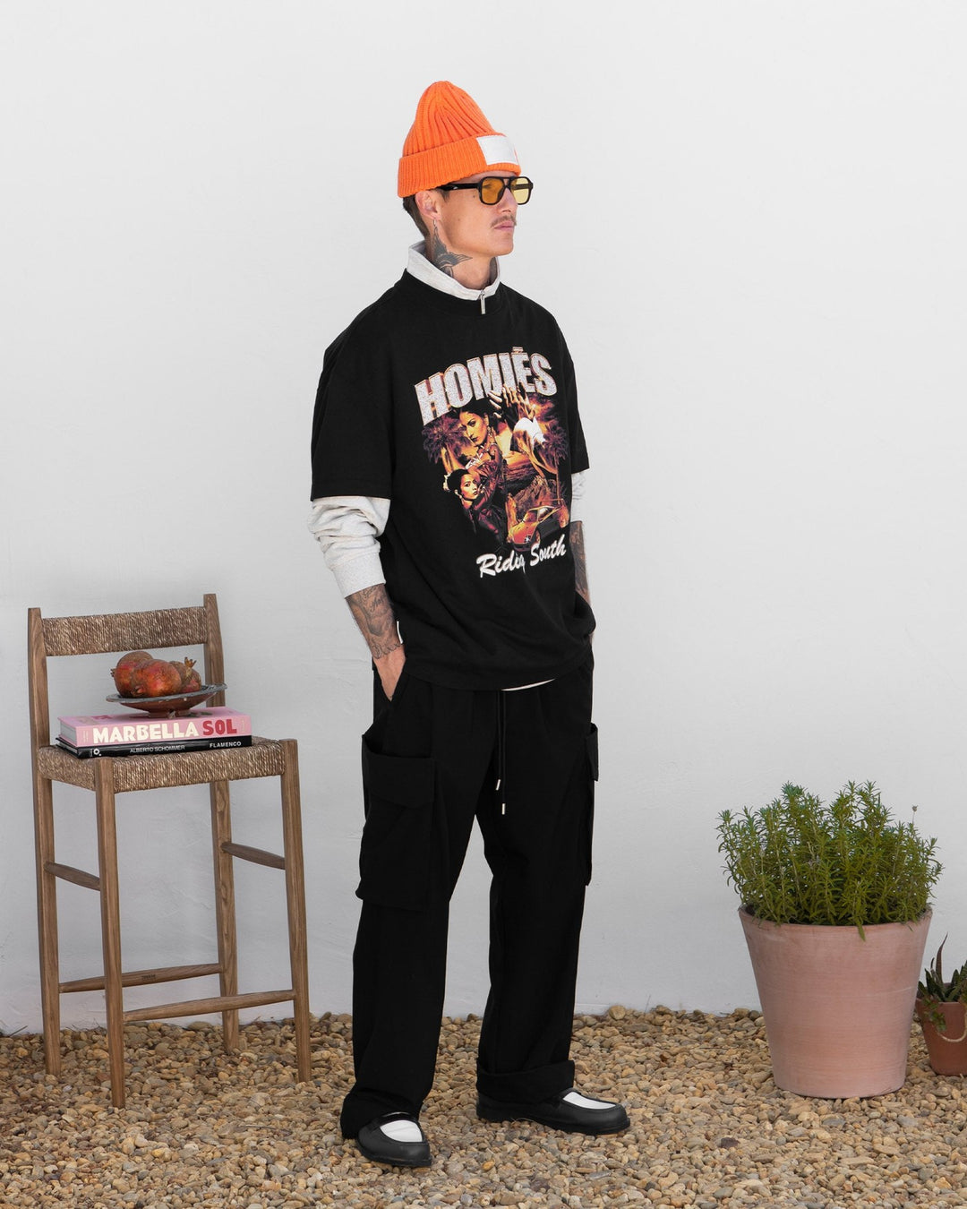 HOMIES MARBELLA UNISEX OVERSIZED CARGO PANTS BLACK