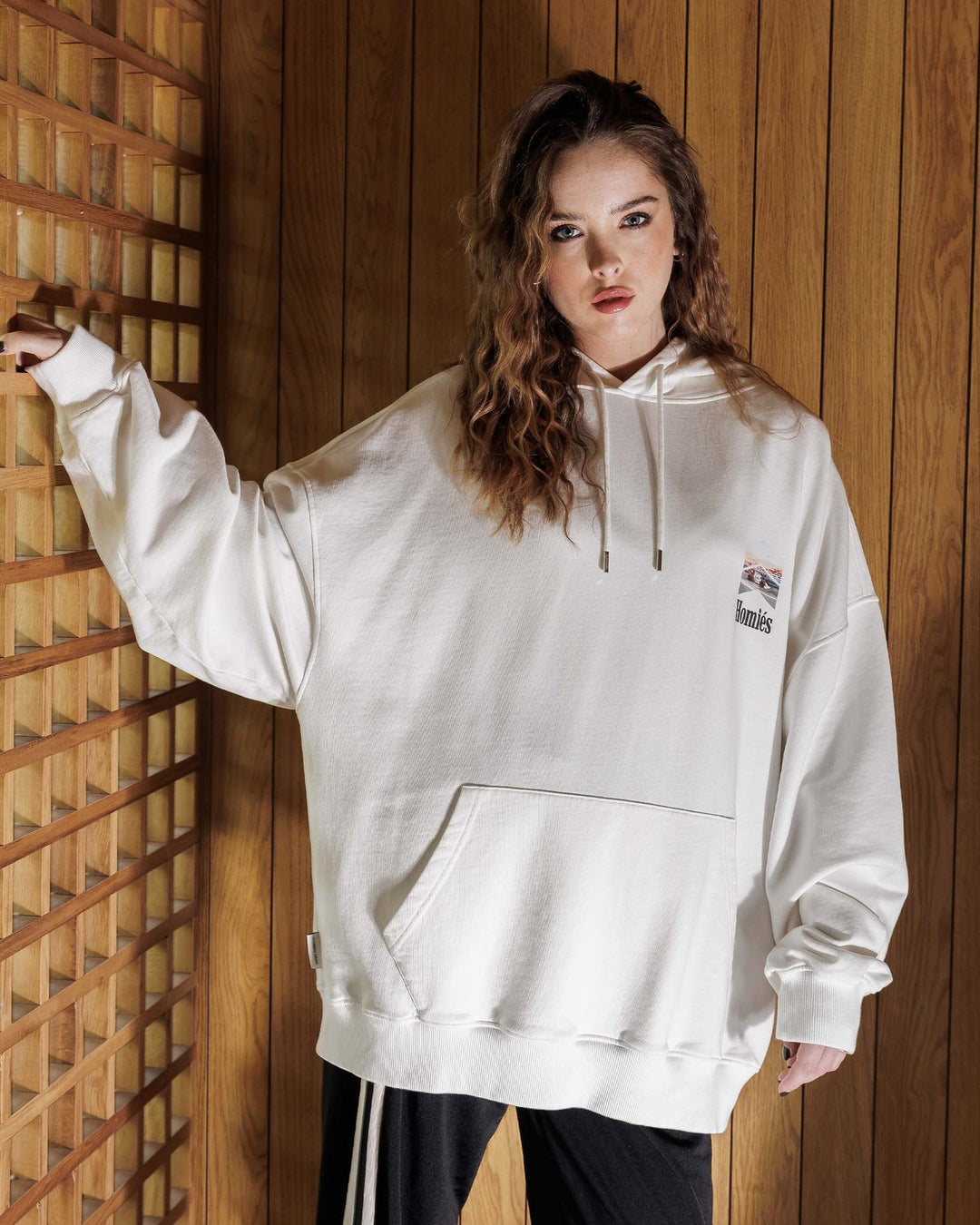 HOMIES MARBELLA UNISEX RACING LIMITED HOODIE VINTAGE WHITE