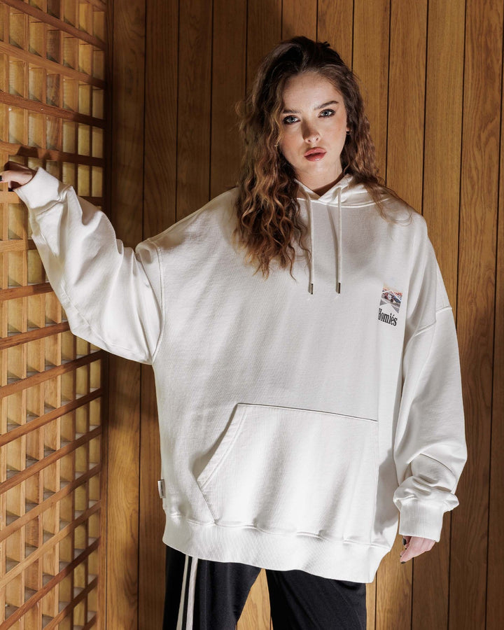 HOMIES MARBELLA UNISEX RACING LIMITED HOODIE VINTAGE WHITE