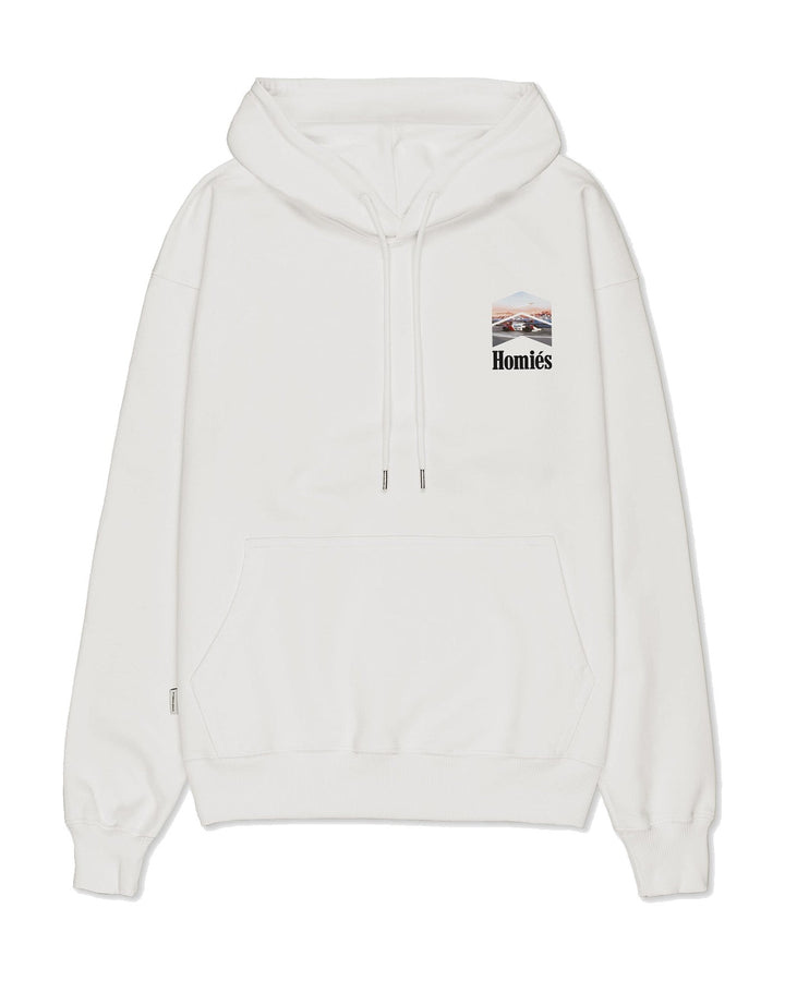 HOMIES MARBELLA UNISEX RACING LIMITED HOODIE VINTAGE WHITE