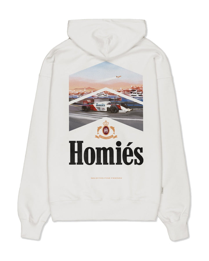 HOMIES MARBELLA UNISEX RACING LIMITED HOODIE VINTAGE WHITE