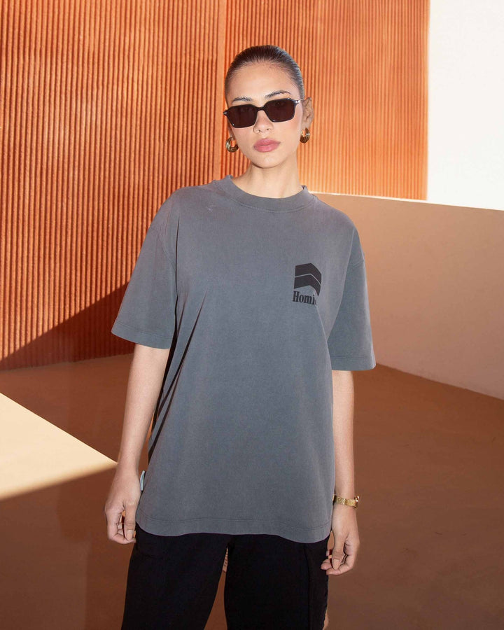 HOMIES MARBELLA UNISEX RACING T-SHIRT VINTAGE GREY
