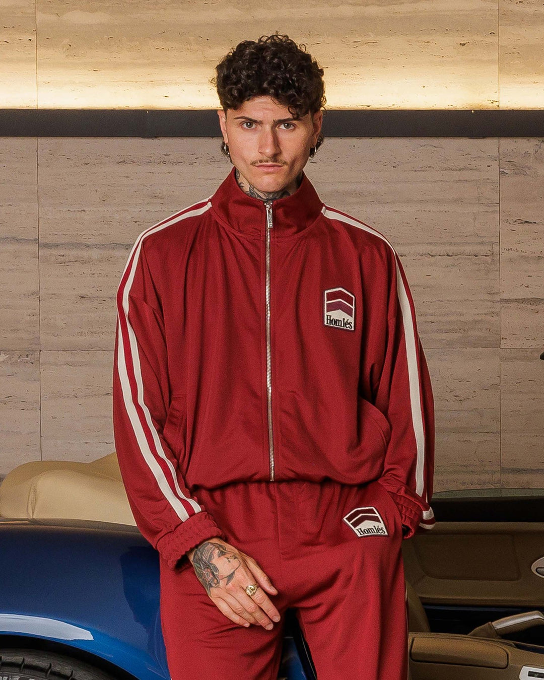 HOMIES MARBELLA UNISEX RACING TRACK JACKET BURGUNDY