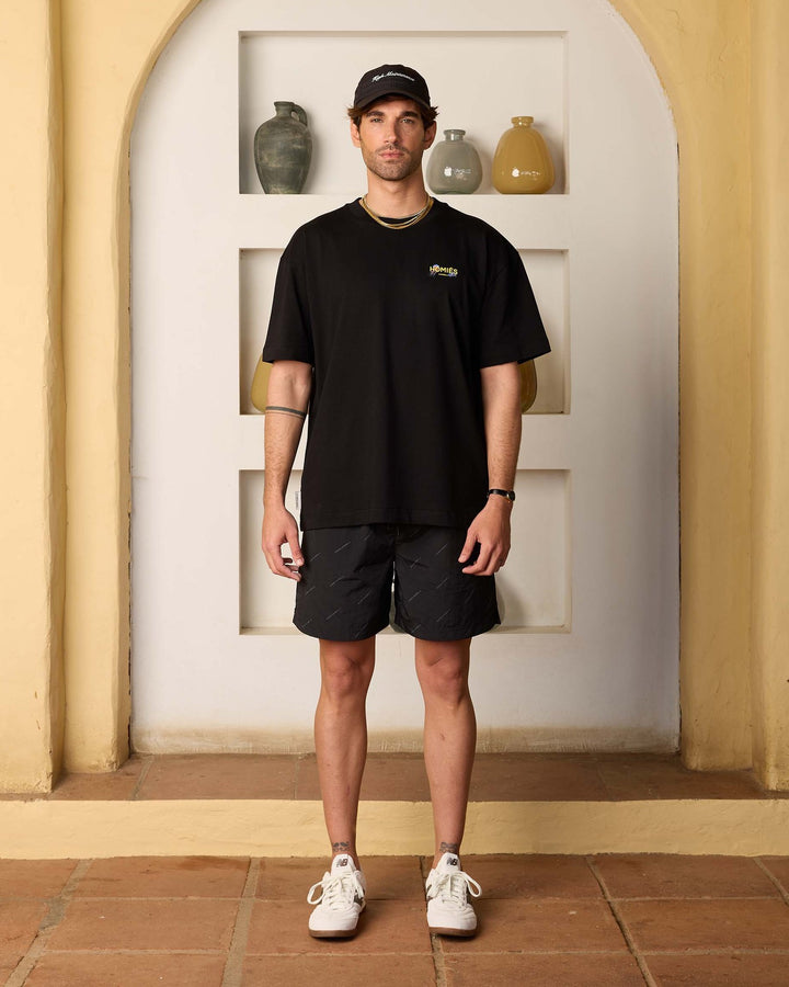 HOMIES MARBELLA MEN'S SWIM SHORTS PATTERN LOGO BLACK