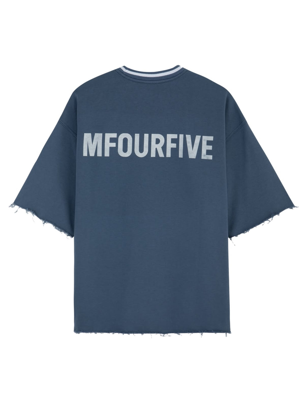 MFOURFIVE Slate Blue Raw Edge Oversized Tee