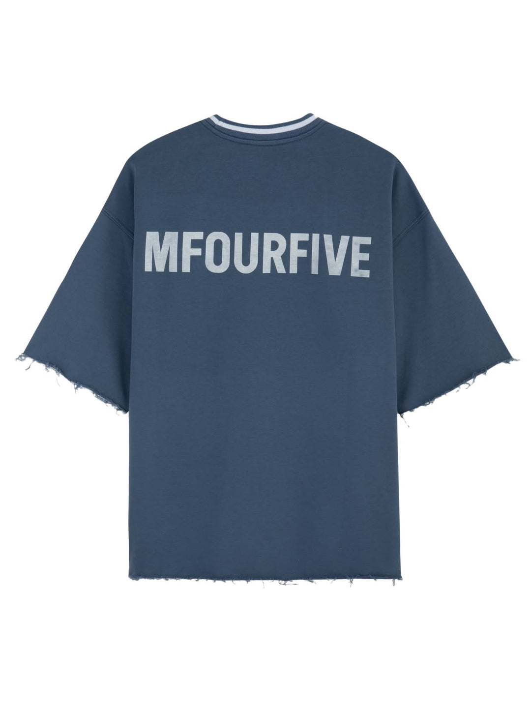 MFOURFIVE Slate Blue Raw Edge Oversized Tee