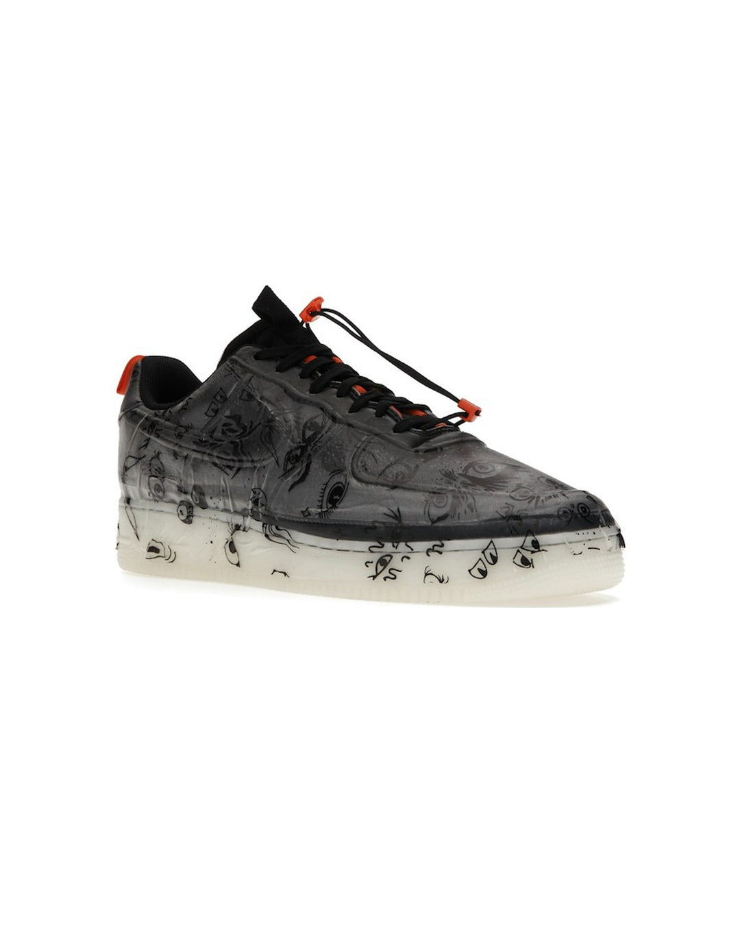 NIKE MEN'S AIR FORCE 1 EXPERIMENTAL HALLOWEEN - סניקרס נייקי אייר פורס 1 אקספרימנטל שחור וכתום לגברים - תמונה 3