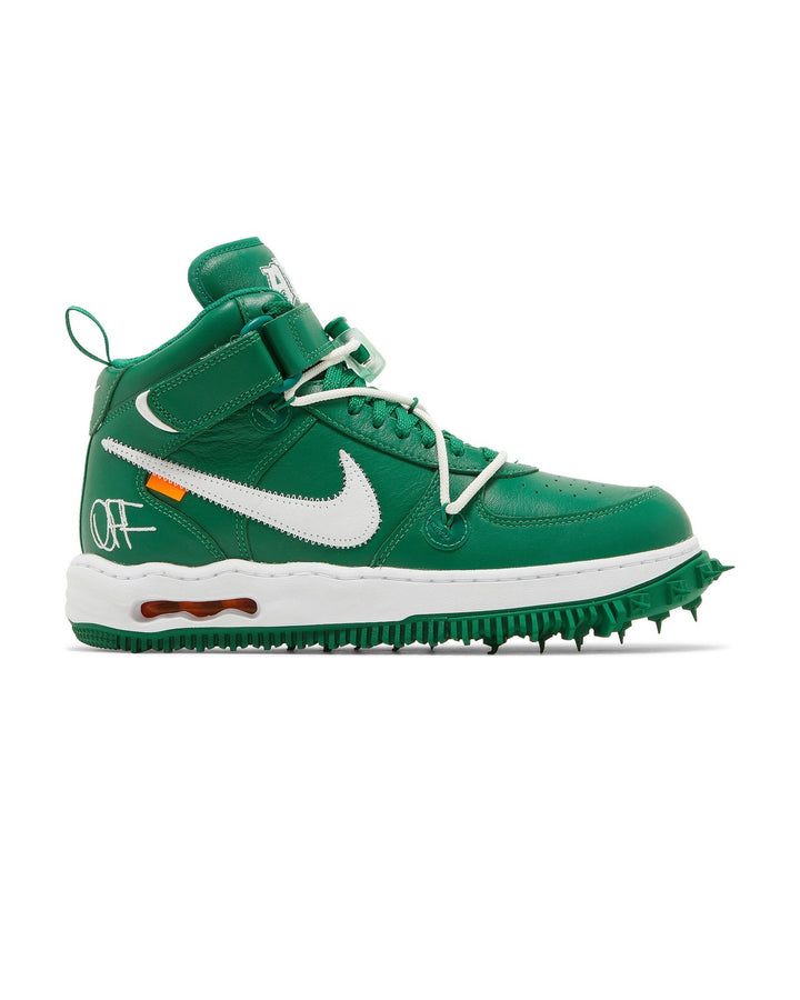 NIKE MEN'S AIR FORCE 1 MID X OFF-WHITE PINE GREEN סניקרס נייקי אייר פורס 1 מיד אוף-וויט ירוק לגברים