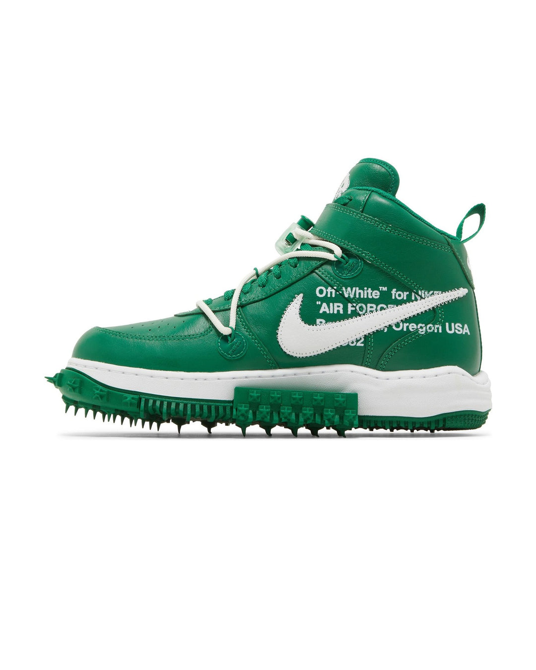 NIKE MEN'S AIR FORCE 1 MID X OFF-WHITE PINE GREEN סניקרס נייקי אייר פורס 1 מיד אוף-וויט ירוק לגברים