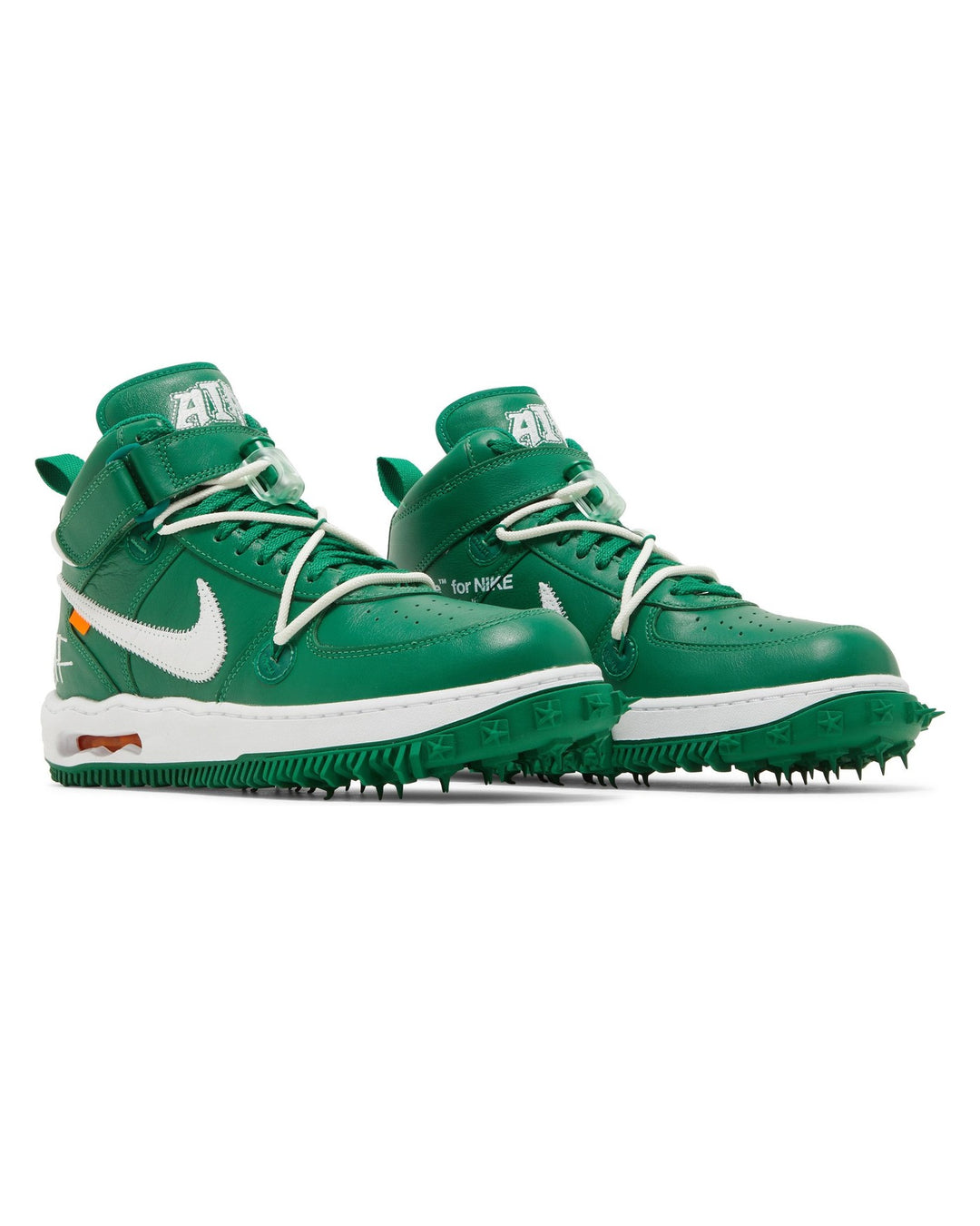 NIKE MEN'S AIR FORCE 1 MID X OFF-WHITE PINE GREEN סניקרס נייקי אייר פורס 1 מיד אוף-וויט ירוק לגברים