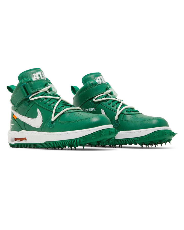 NIKE MEN'S AIR FORCE 1 MID X OFF-WHITE PINE GREEN סניקרס נייקי אייר פורס 1 מיד אוף-וויט ירוק לגברים