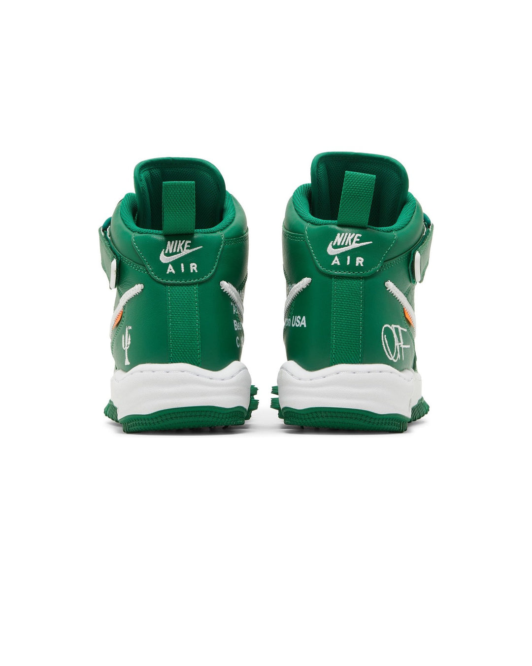 NIKE MEN'S AIR FORCE 1 MID X OFF-WHITE PINE GREEN סניקרס נייקי אייר פורס 1 מיד אוף-וויט ירוק לגברים