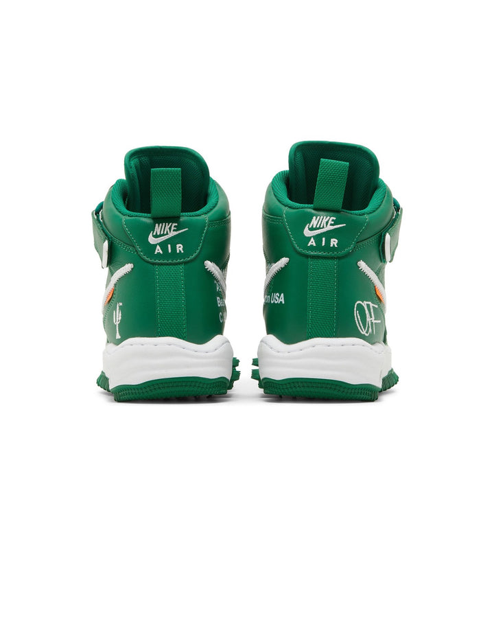 NIKE MEN'S AIR FORCE 1 MID X OFF-WHITE PINE GREEN סניקרס נייקי אייר פורס 1 מיד אוף-וויט ירוק לגברים