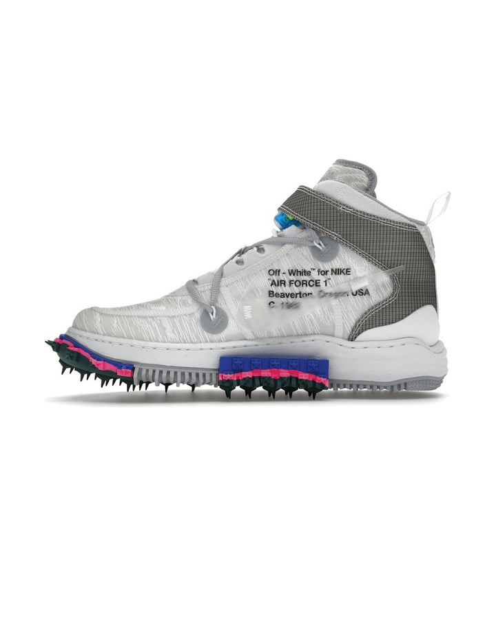 NIKE MEN'S AIR FORCE 1 MID X OFF-WHITE WHITE סניקרס נייקי אייר פורס 1 מיד אוף-וויט לבן לגברים