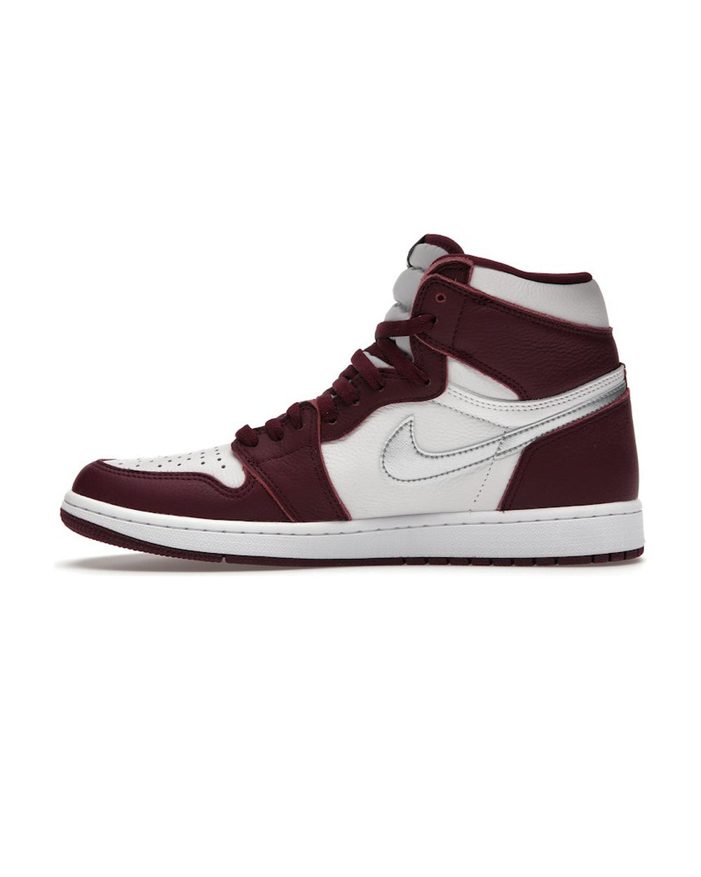 NIKE MEN'S AIR JORDAN 1 HIGH OG BORDEAUX - סניקרס נייקי אייר ג׳ורדן 1 היי בורדו ולבן לגברים - תמונה 2