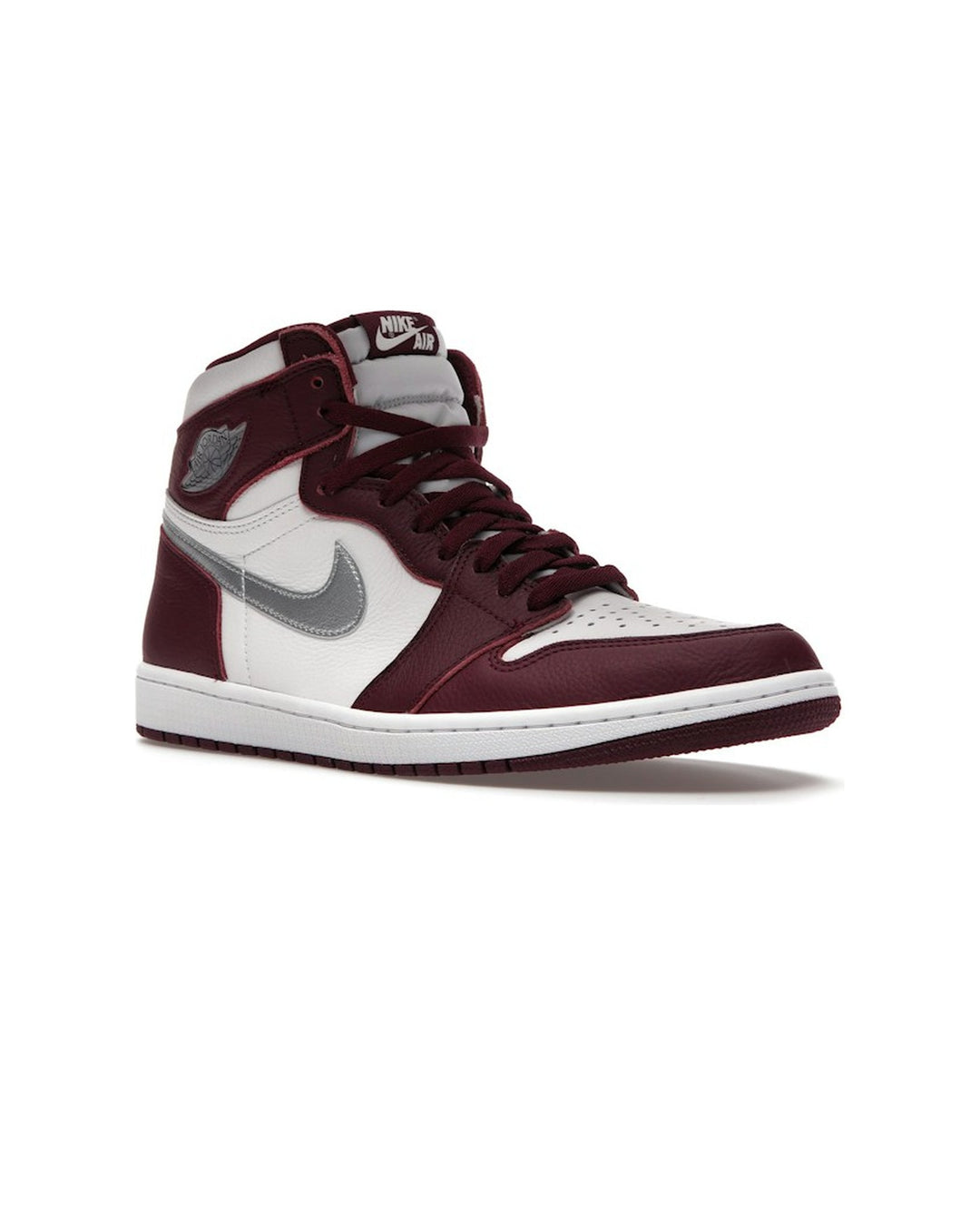 NIKE MEN'S AIR JORDAN 1 HIGH OG BORDEAUX - סניקרס נייקי אייר ג׳ורדן 1 היי בורדו ולבן לגברים - תמונה 3