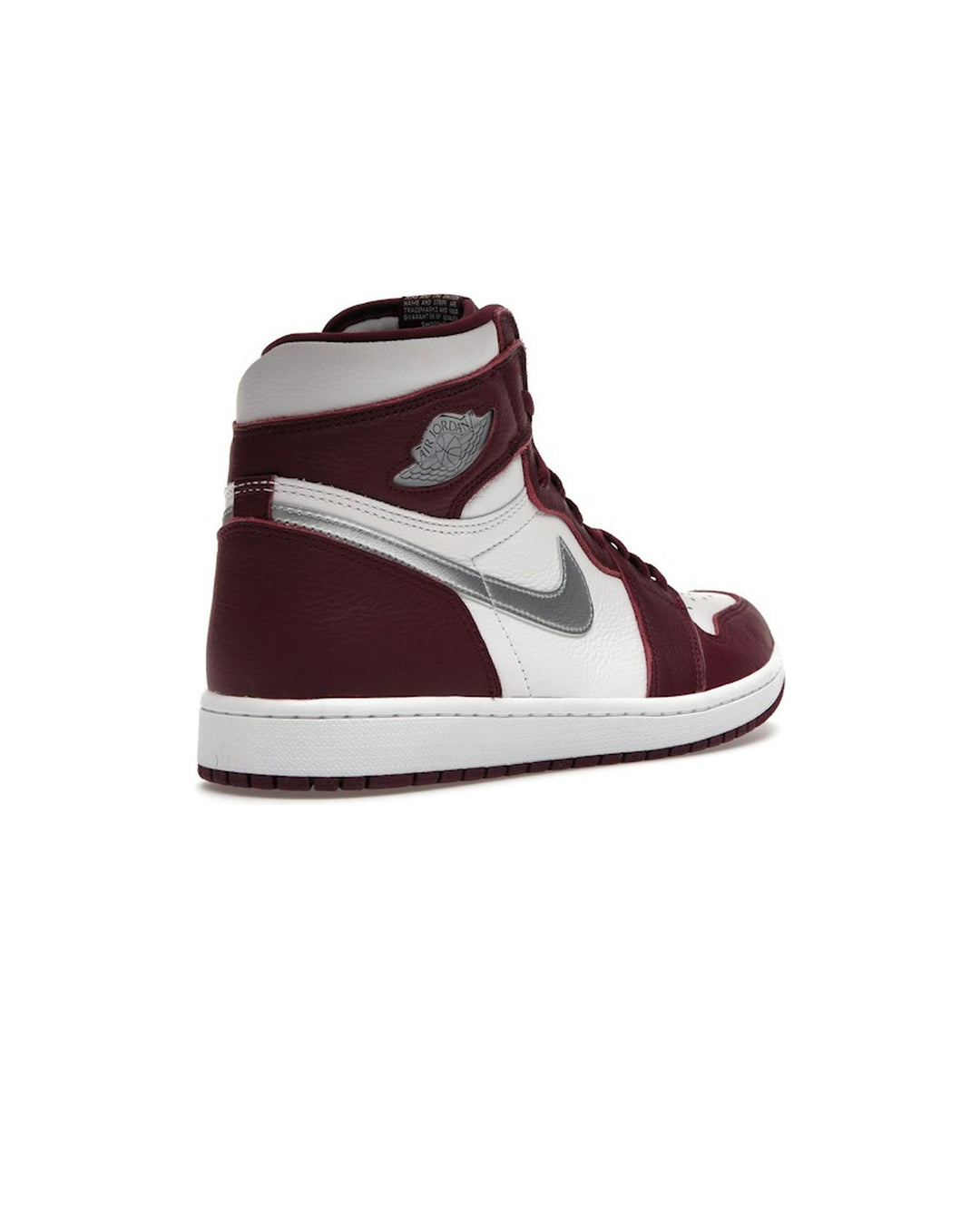 NIKE MEN'S AIR JORDAN 1 HIGH OG BORDEAUX - סניקרס נייקי אייר ג׳ורדן 1 היי בורדו ולבן לגברים - תמונה 4