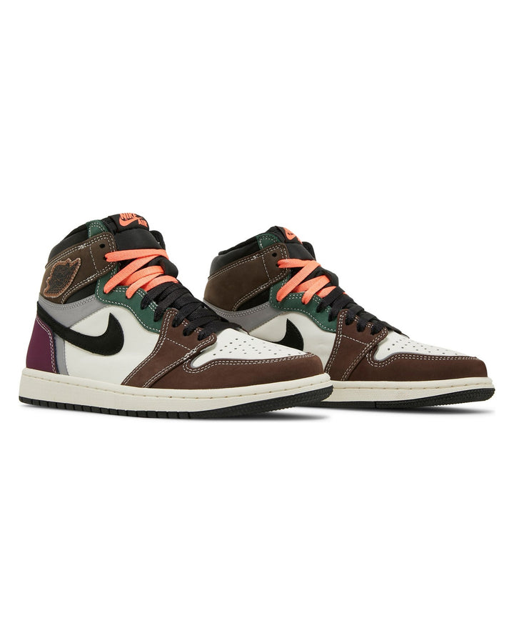 NIKE MEN'S AIR JORDAN 1 HIGH OG HAND CRAFTED סניקרס נייקי אייר ג׳ורדן 1 היי שחור וחום לגברים