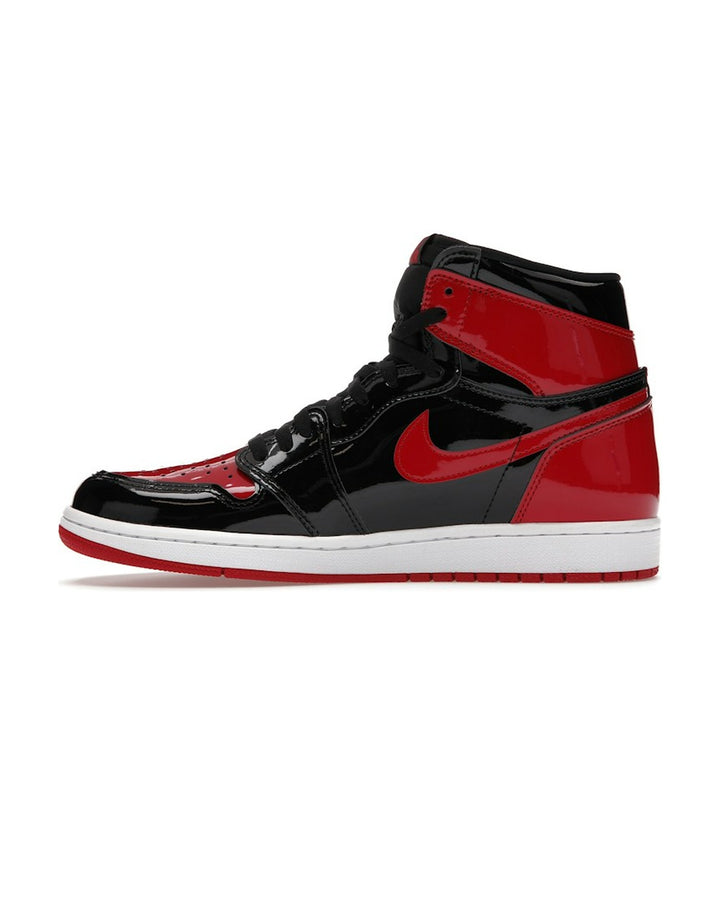 NIKE MEN'S AIR JORDAN 1 HIGH OG PATENT BRED סניקרס נייקי אייר ג׳ורדן 1 היי לק שחור ואדום לגברים