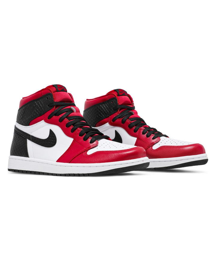 NIKE WOMEN'S AIR JORDAN 1 HIGH OG SATIN RED סניקרס נייקי אייר ג׳ורדן 1 היי סאטן אדום ושחור לנשים