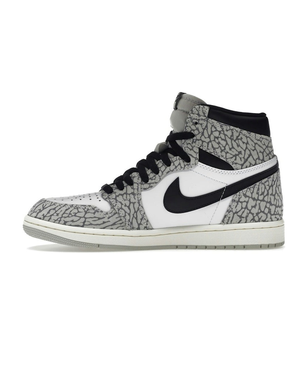 NIKE MEN'S AIR JORDAN 1 HIGH OG WHITE CEMENT - סניקרס נייקי אייר ג׳ורדן 1 היי לבן שחור ואפור לגברים - תמונה 2