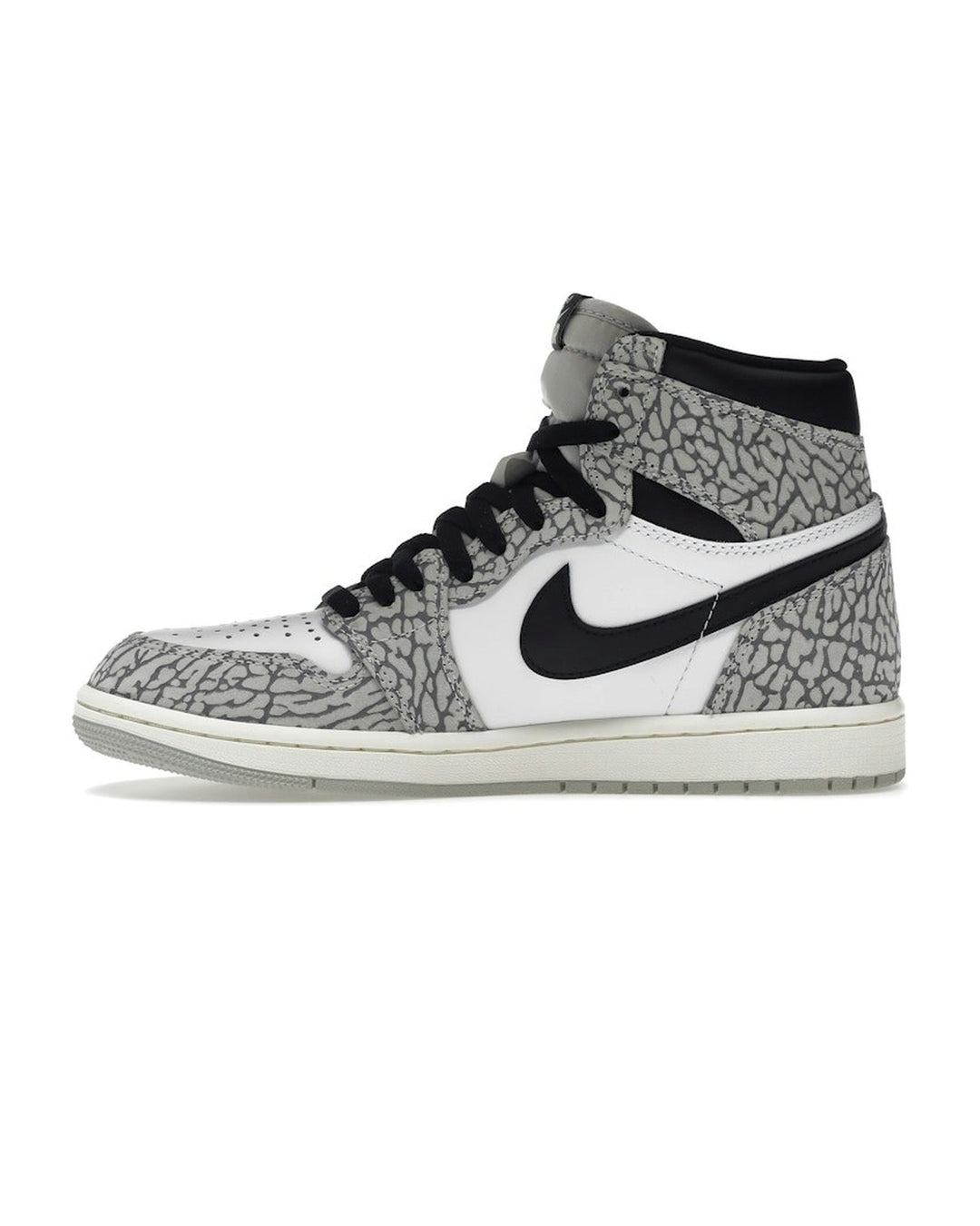 NIKE MEN'S AIR JORDAN 1 HIGH OG WHITE CEMENT - סניקרס נייקי אייר ג׳ורדן 1 היי לבן שחור ואפור לגברים - תמונה 2