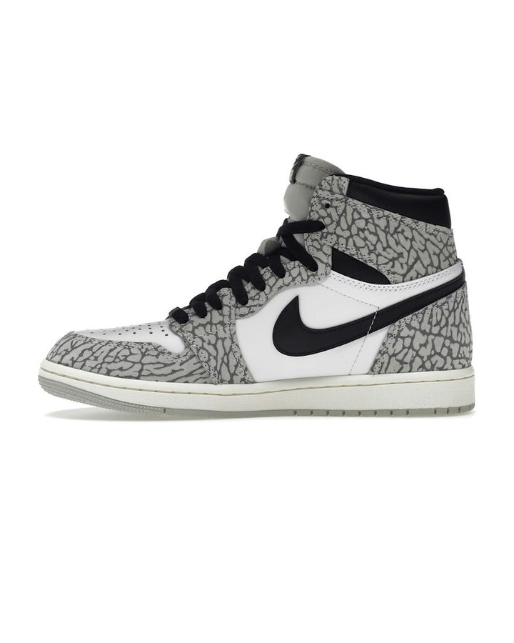 NIKE MEN'S AIR JORDAN 1 HIGH OG WHITE CEMENT - סניקרס נייקי אייר ג׳ורדן 1 היי לבן שחור ואפור לגברים - תמונה 2