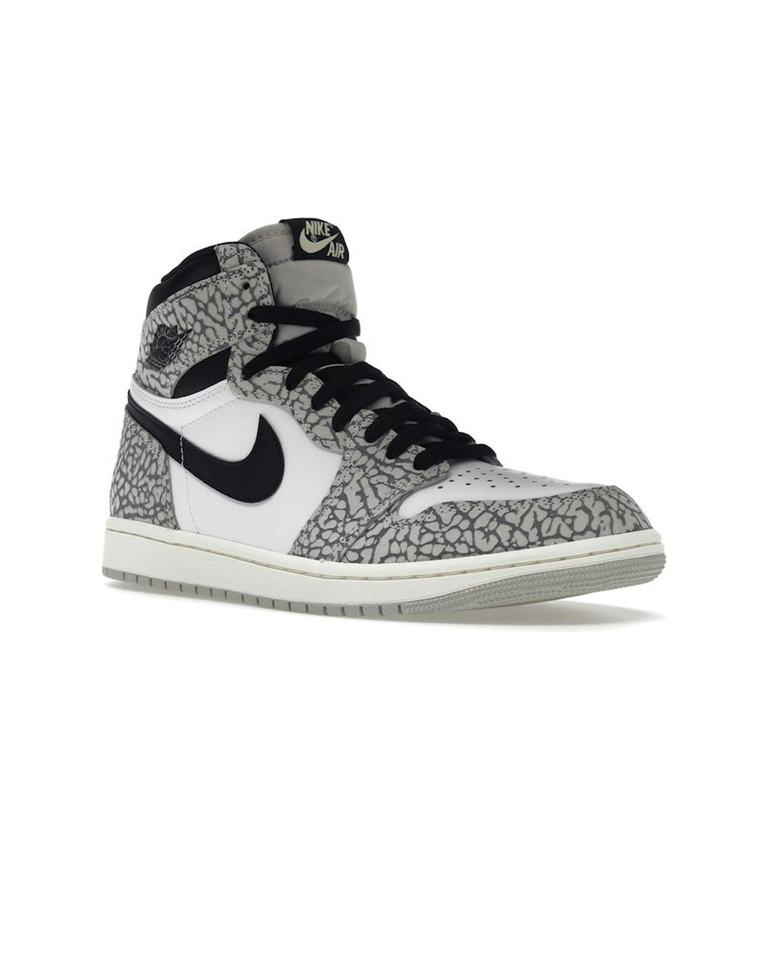 NIKE MEN'S AIR JORDAN 1 HIGH OG WHITE CEMENT - סניקרס נייקי אייר ג׳ורדן 1 היי לבן שחור ואפור לגברים - תמונה 3