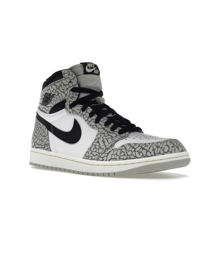 NIKE MEN'S AIR JORDAN 1 HIGH OG WHITE CEMENT - סניקרס נייקי אייר ג׳ורדן 1 היי לבן שחור ואפור לגברים - תמונה 3