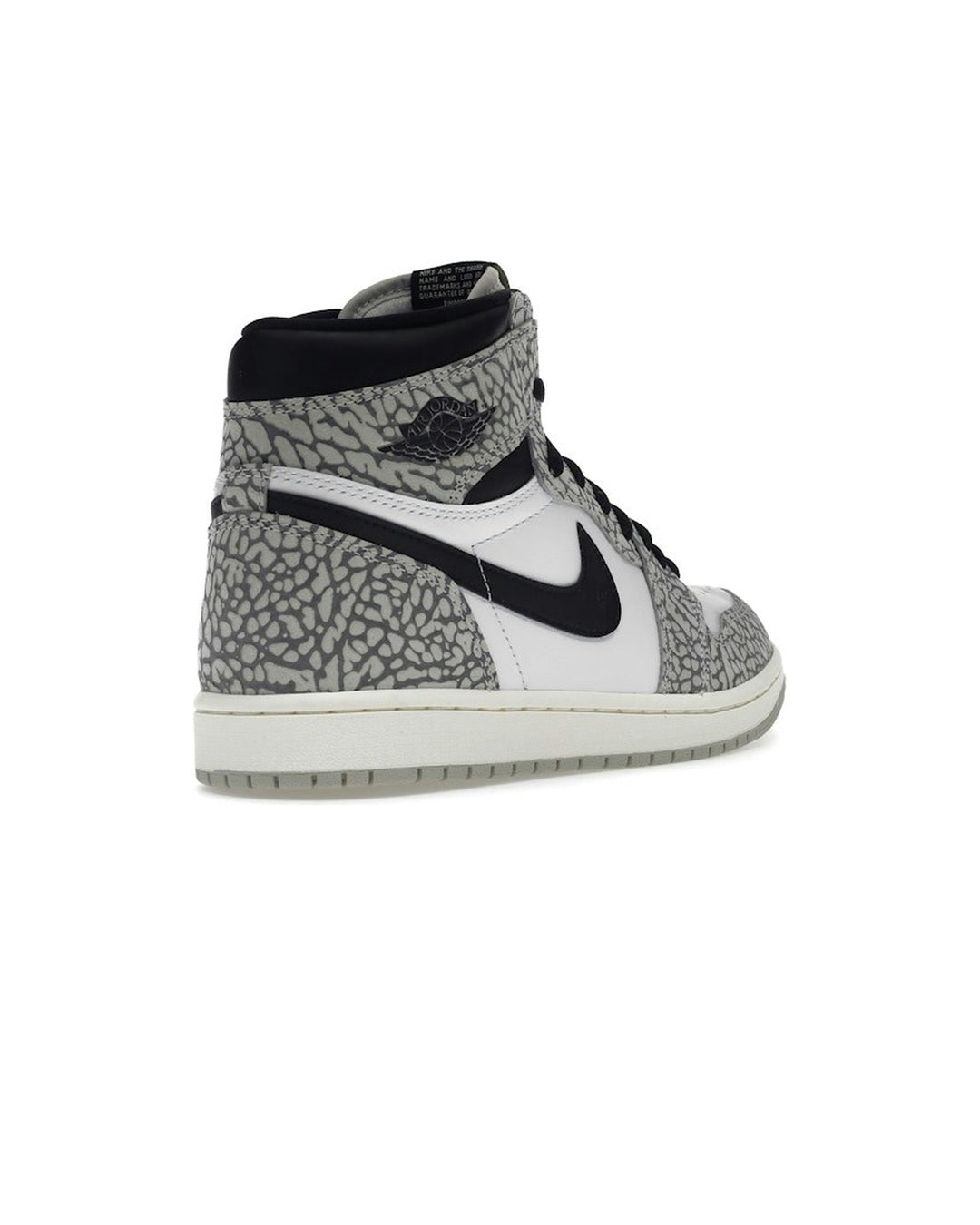 NIKE MEN'S AIR JORDAN 1 HIGH OG WHITE CEMENT - סניקרס נייקי אייר ג׳ורדן 1 היי לבן שחור ואפור לגברים - תמונה 4