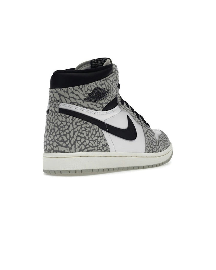NIKE MEN'S AIR JORDAN 1 HIGH OG WHITE CEMENT - סניקרס נייקי אייר ג׳ורדן 1 היי לבן שחור ואפור לגברים - תמונה 4