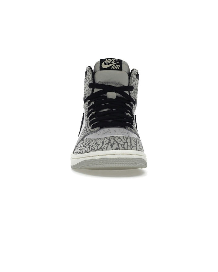 NIKE MEN'S AIR JORDAN 1 HIGH OG WHITE CEMENT - סניקרס נייקי אייר ג׳ורדן 1 היי לבן שחור ואפור לגברים - תמונה 5