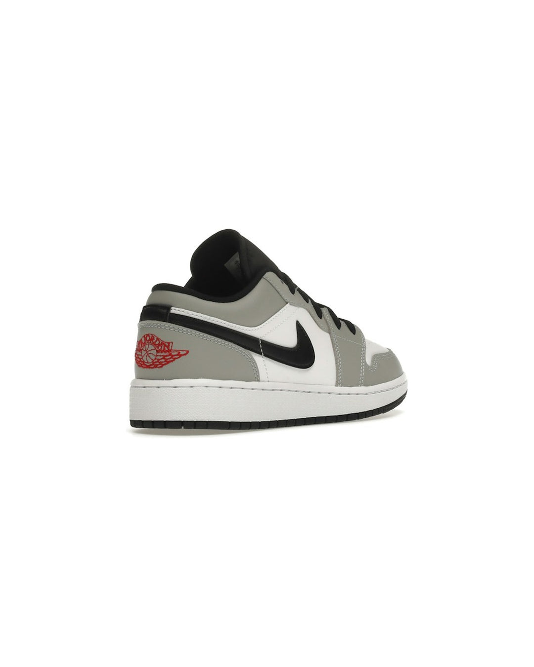 NIKE KIDS' AIR JORDAN 1 LOW GS LIGHT SMOKE GREY GYM RED סניקרס נוער נייקי אייר ג׳ורדן 1 לואו אפור בהיר אדום ולבן - מידות נוער 35.5-40