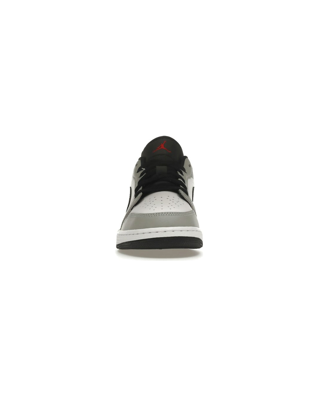 NIKE KIDS' AIR JORDAN 1 LOW GS LIGHT SMOKE GREY GYM RED סניקרס נוער נייקי אייר ג׳ורדן 1 לואו אפור בהיר אדום ולבן - מידות נוער 35.5-40