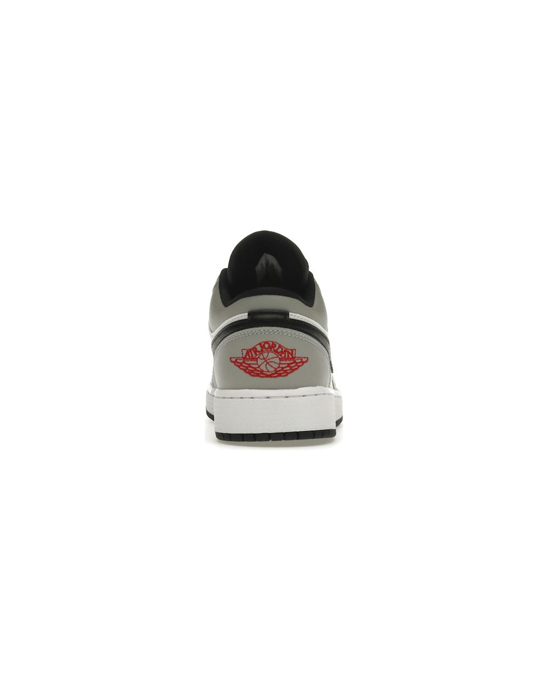 NIKE KIDS' AIR JORDAN 1 LOW GS LIGHT SMOKE GREY GYM RED סניקרס נוער נייקי אייר ג׳ורדן 1 לואו אפור בהיר אדום ולבן - מידות נוער 35.5-40