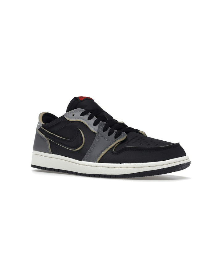 NIKE MEN'S AIR JORDAN 1 LOW OG EX BLACK FIRE RED סניקרס נייקי אייר ג׳ורדן 1 לואו OG EX שחור ואדום לגברים