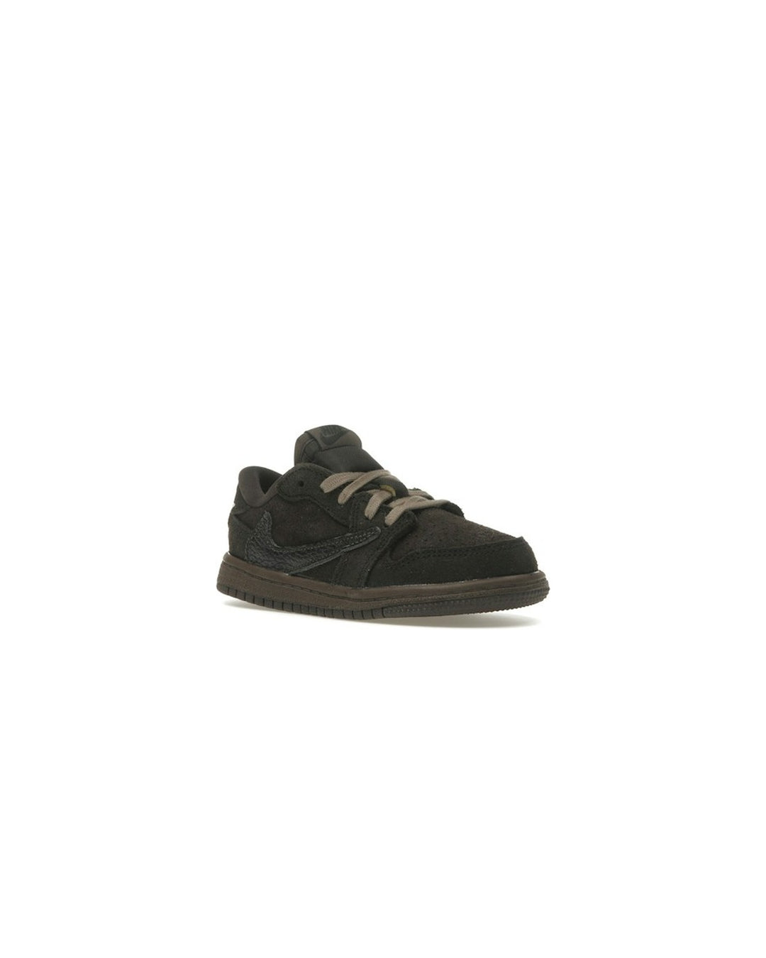 NIKE KIDS' AIR JORDAN 1 LOW OG TD X TRAVIS SCOTT VELVET BROWN - סניקרס תינוקות נייקי אייר ג׳ורדן 1 לואו טראוויס סקוט חום - מידות תינוקות 16-27 - תמונה 3
