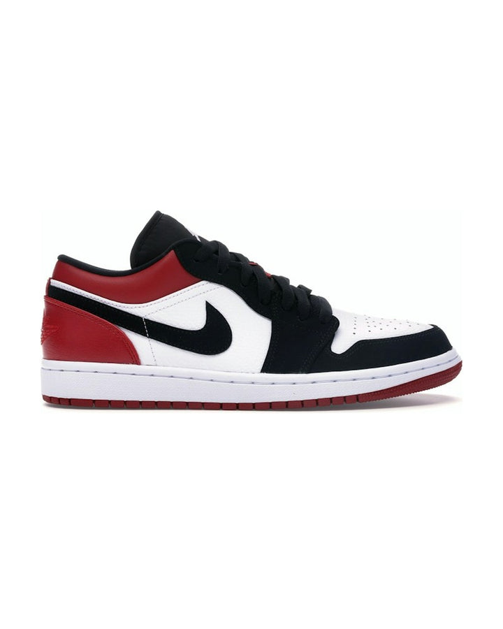 NIKE MEN'S AIR JORDAN 1 LOW WHITE GYM RED BLACK סניקרס נייקי אייר ג׳ורדן 1 לואו לבן אדום ושחור לגברים