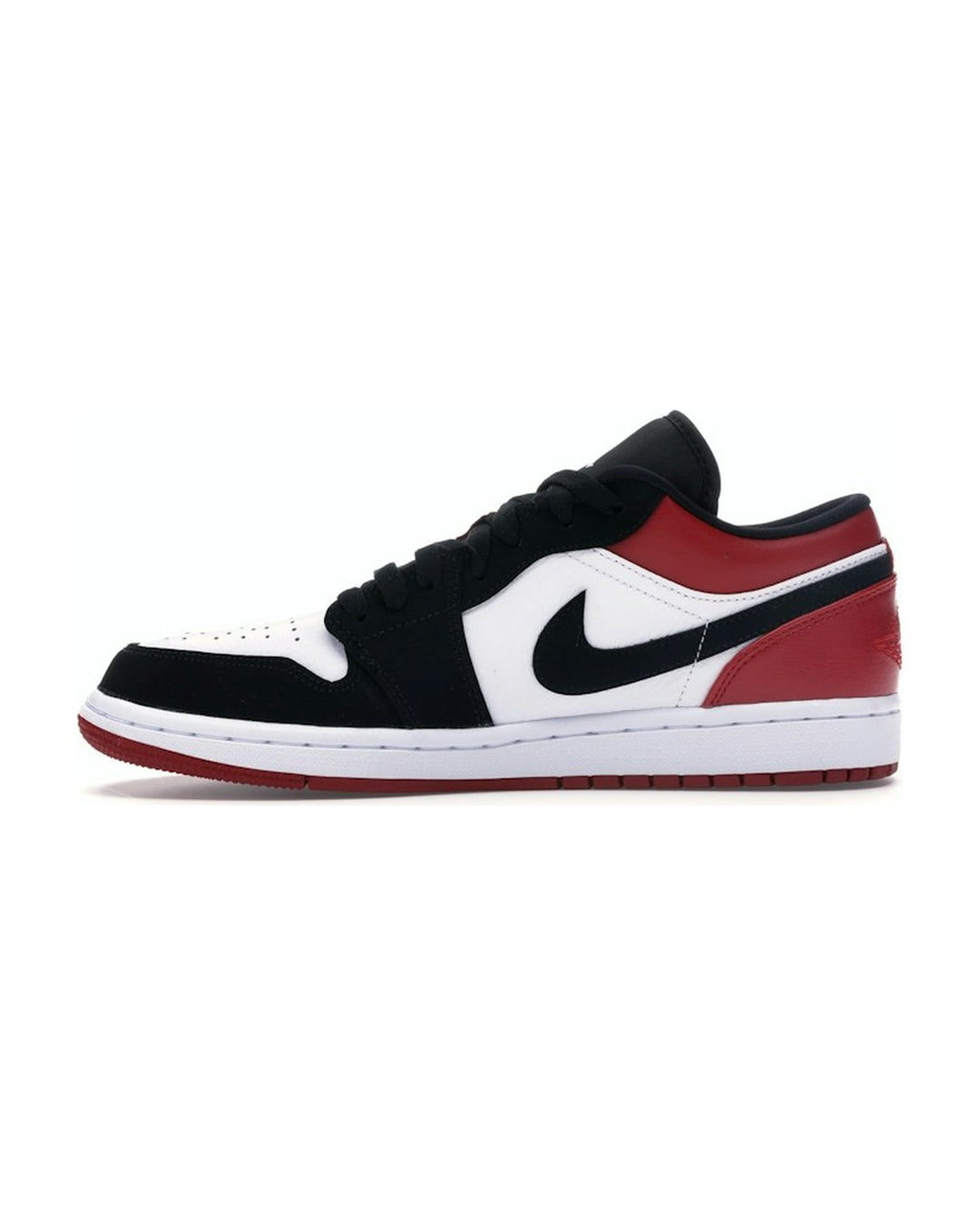 NIKE MEN'S AIR JORDAN 1 LOW WHITE GYM RED BLACK סניקרס נייקי אייר ג׳ורדן 1 לואו לבן אדום ושחור לגברים