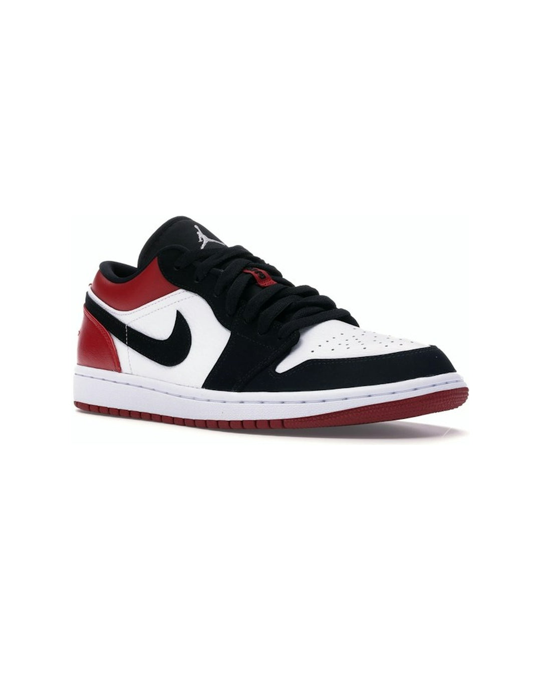 NIKE MEN'S AIR JORDAN 1 LOW WHITE GYM RED BLACK סניקרס נייקי אייר ג׳ורדן 1 לואו לבן אדום ושחור לגברים